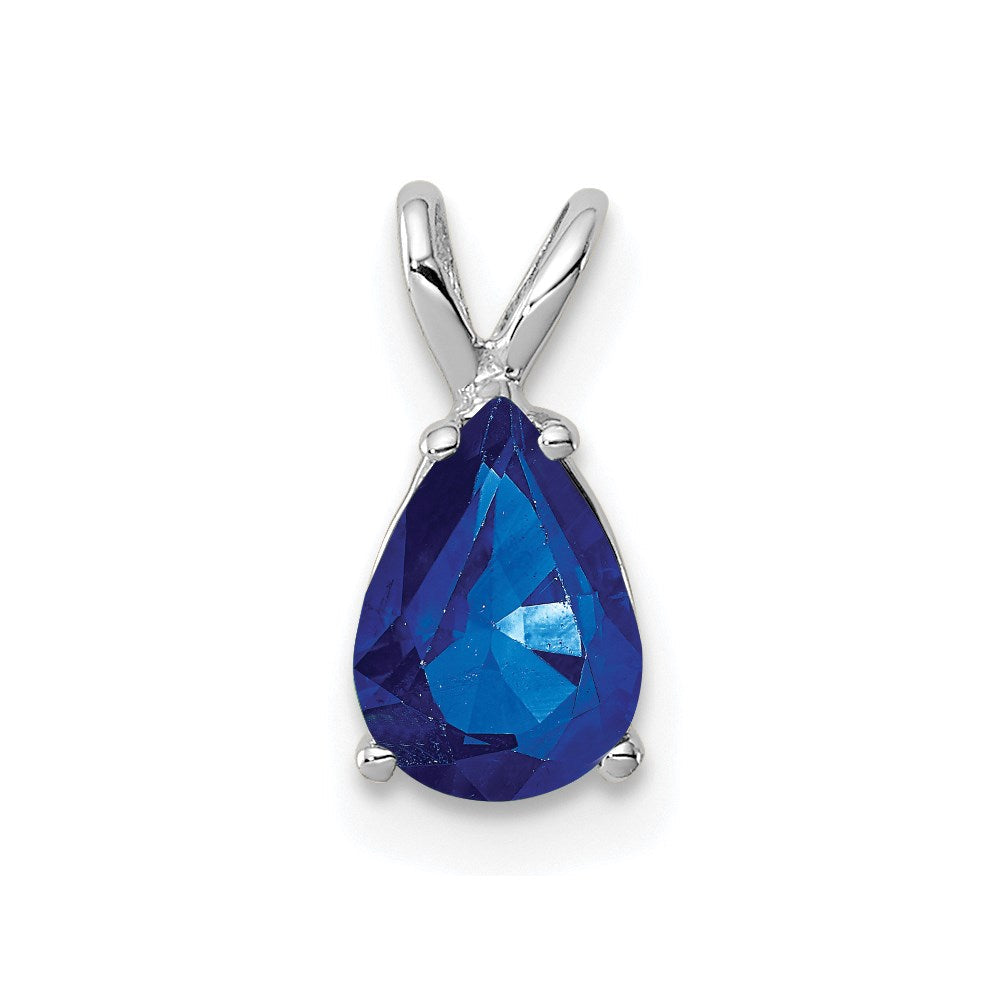 14k White Gold Sapphire Pendant