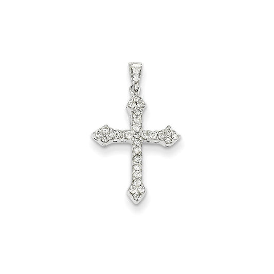 14k white gold real diamond cross pendant xp1082aa