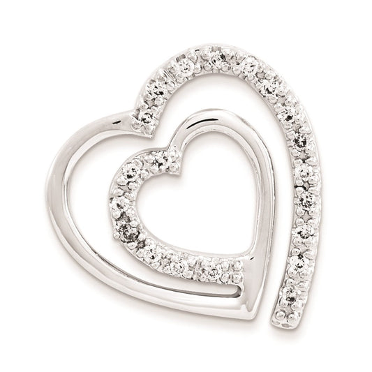 14k white gold aa quality completed real diamond vintage heart pendant xp1281aa