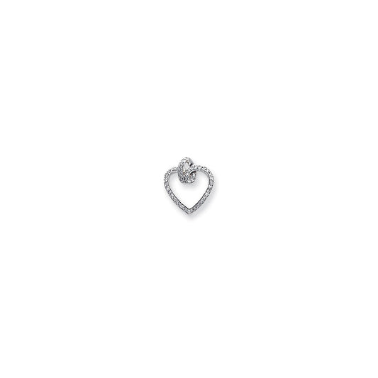 14k white gold 5ct a quality completed real diamond vintage heart pendant xp1292a