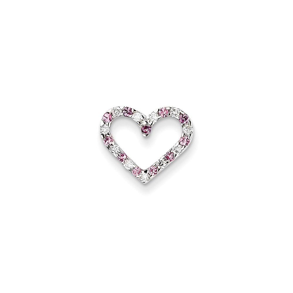 14k white gold pink sapp real diamond slide xp1358sp aa