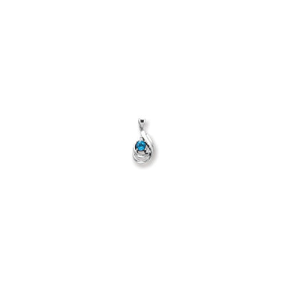 14k White Gold 4mm Pink Tourmaline A Diamond pendant
