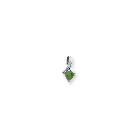 14k white gold 5mm emerald aaa real diamond pendant xp1713e aaa