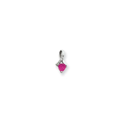 14k white gold 5mm pink sapphire aaa real diamond pendant xp1713sp aaa