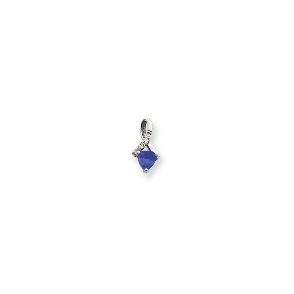 14k White Gold 5mm Tanzanite A Diamond pendant
