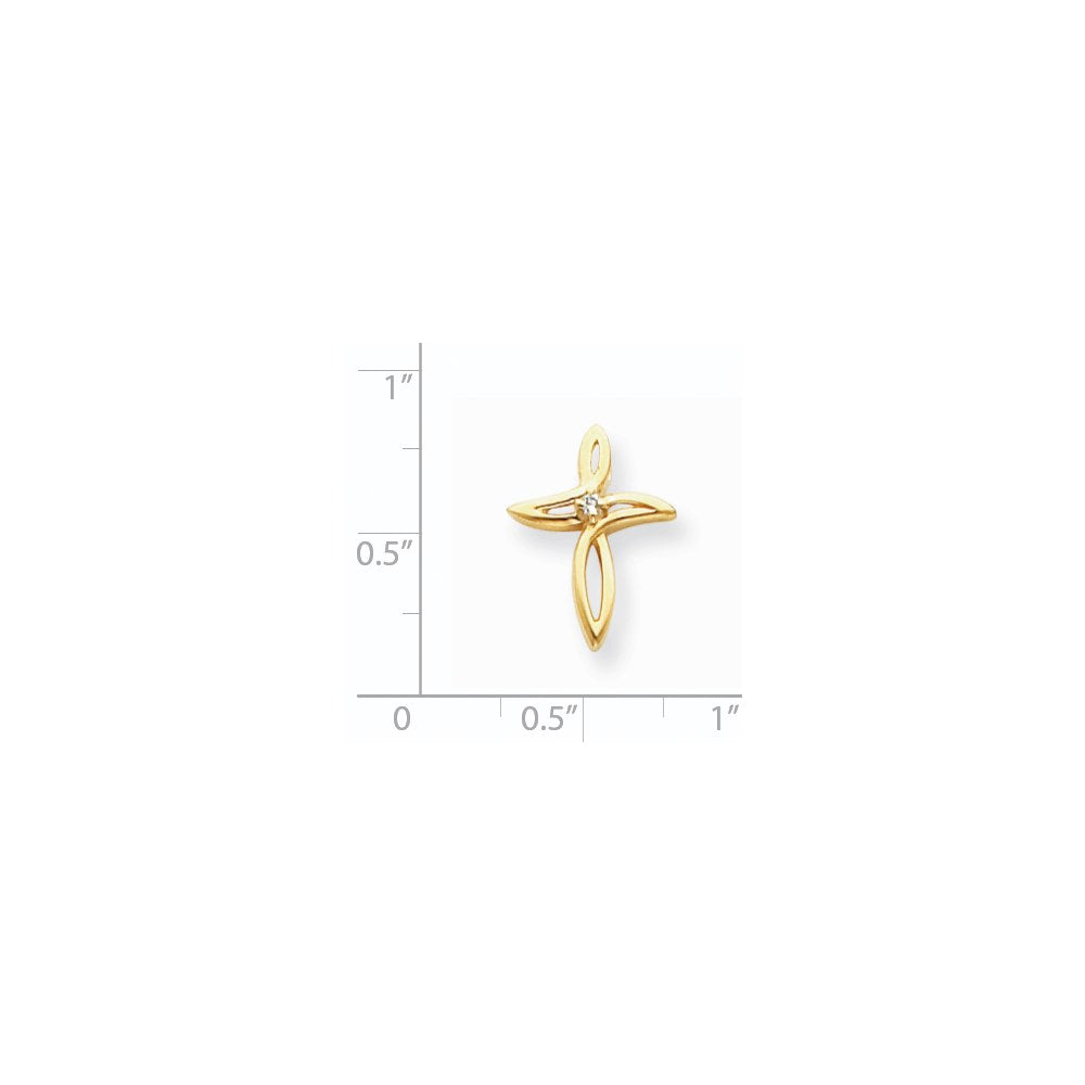 14k AA Diamond Passion Cross Pendant