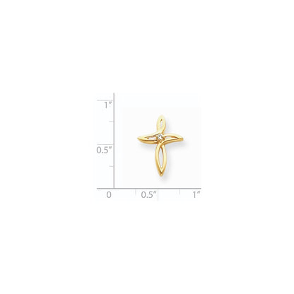 14k AA Diamond Passion Cross Pendant