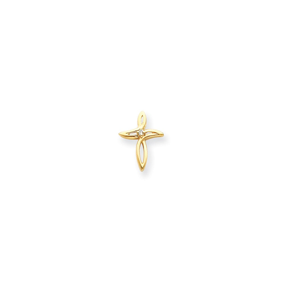 14k AA Diamond Passion Cross Pendant