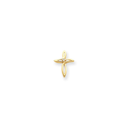 14k AA Diamond Passion Cross Pendant