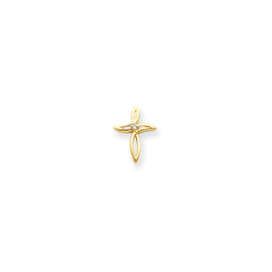 14k AA Diamond Passion Cross Pendant