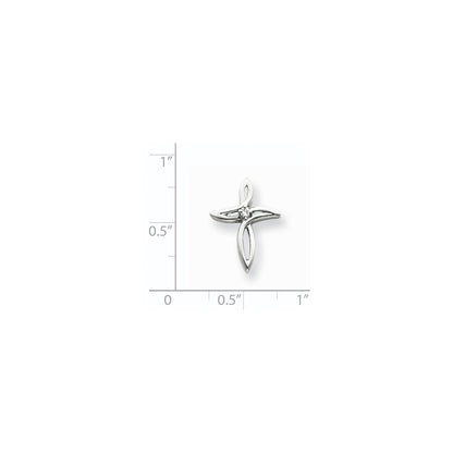 14k White Gold AA Diamond Cross Pendant