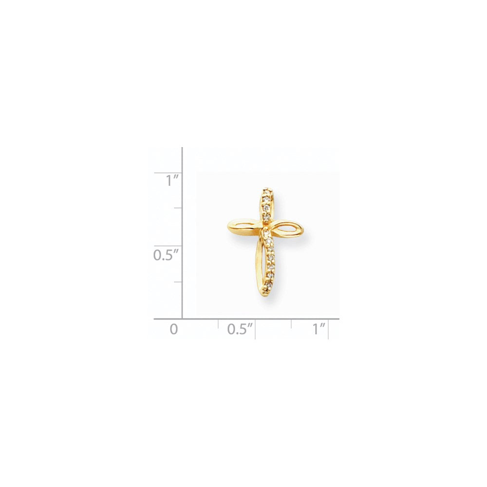 14k AA Diamond Passion Cross Pendant