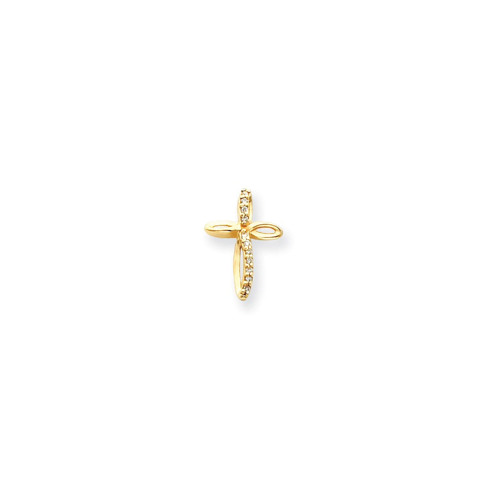 14k AA Diamond Passion Cross Pendant