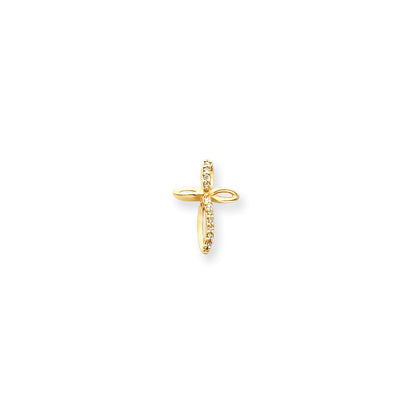 14k AA Diamond Passion Cross Pendant