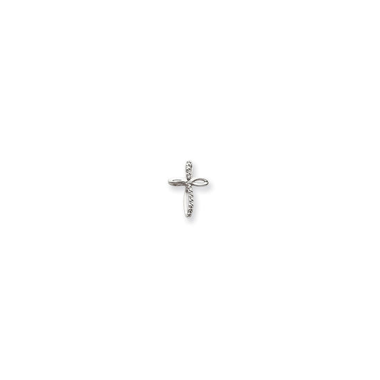14k White Gold VS Diamond cross pendant