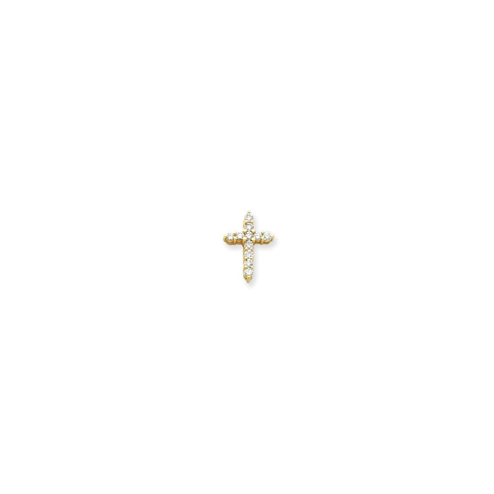 14k AAA Diamond cross pendant