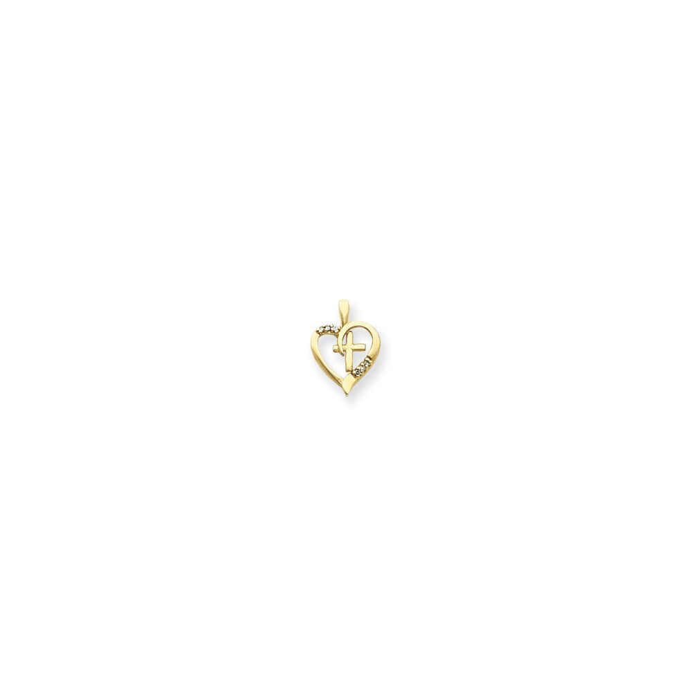 14k AAA Diamond cross pendant