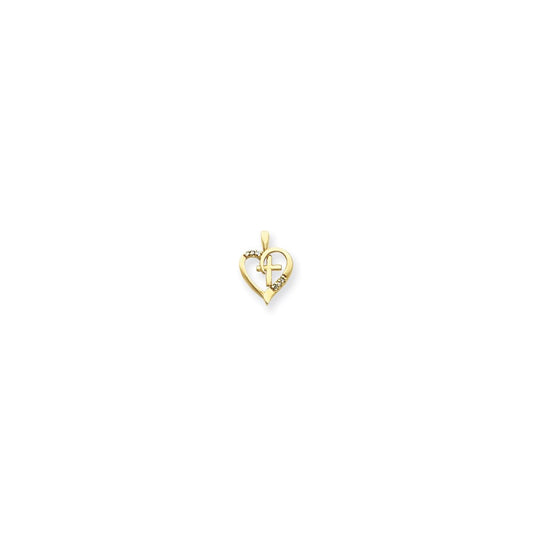 14k AAA Diamond cross pendant