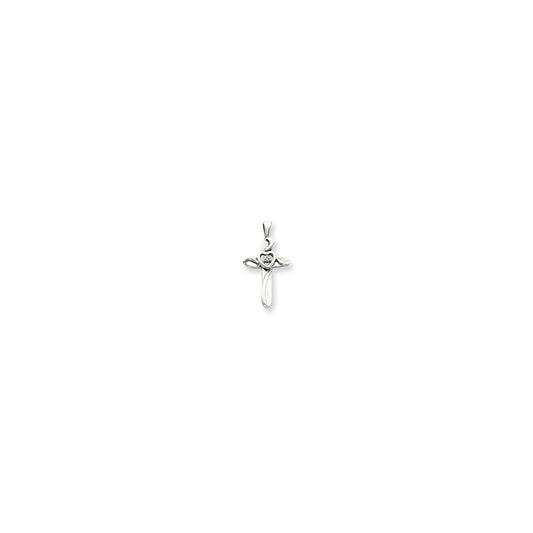 14k White Gold VS Diamond cross pendant