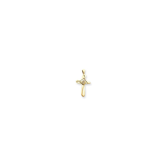 14k A Diamond cross pendant