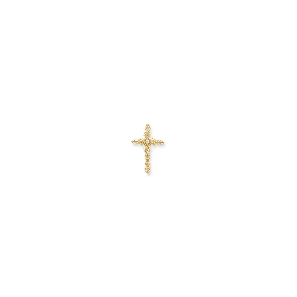 14k yellow gold vs real diamond cross pendant xp1776vs