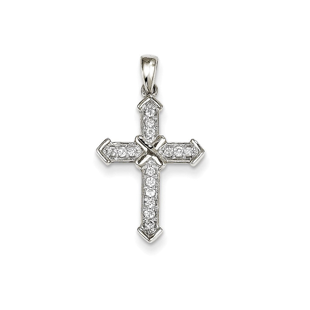 14k white gold passion real diamond cross pendant xp177aa