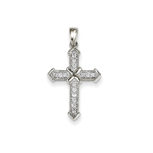 14k white gold passion real diamond cross pendant xp177aa