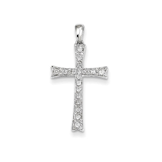 14k white gold real diamond cross pendant xp184aa