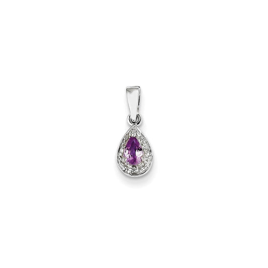 14k white gold real diamond and pink sapphire pendant xp2099aa