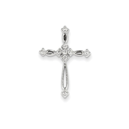 14k white gold real diamond cross pendant xp2425aa