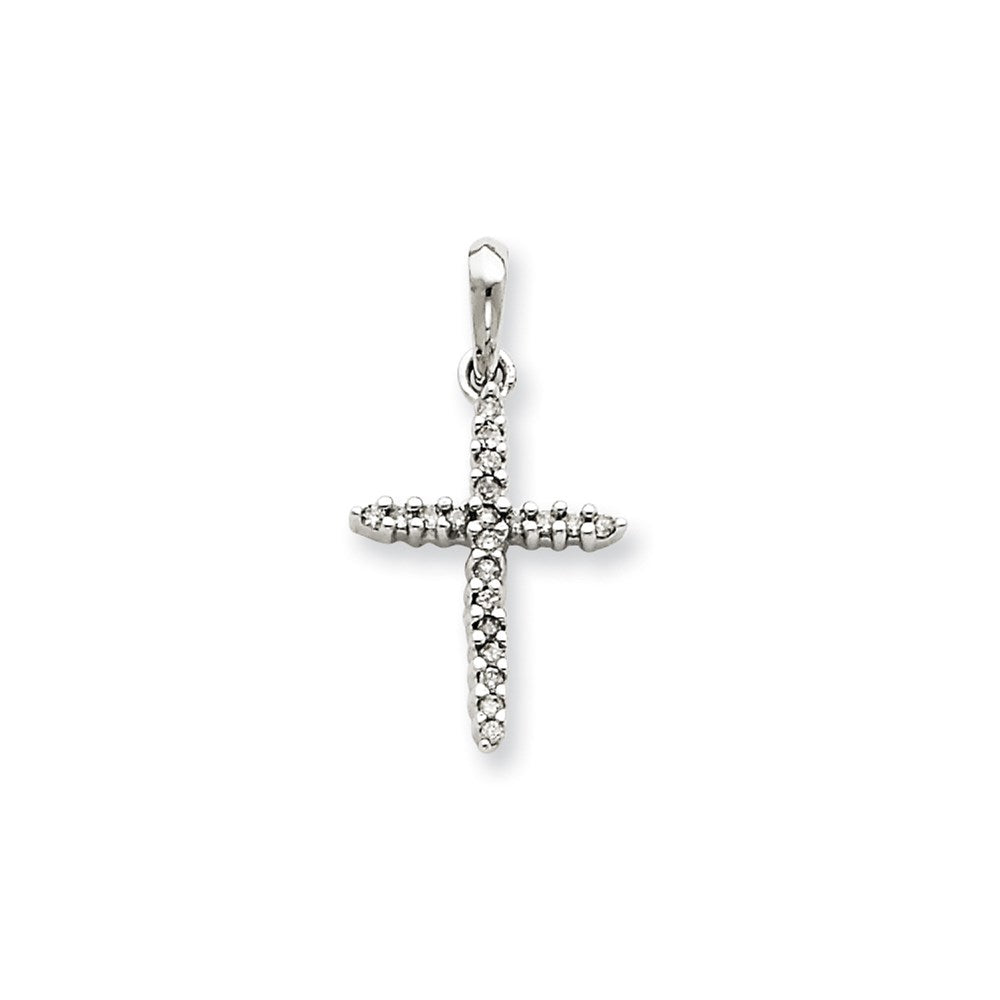 14k white gold real diamond cross pendant xp2440a