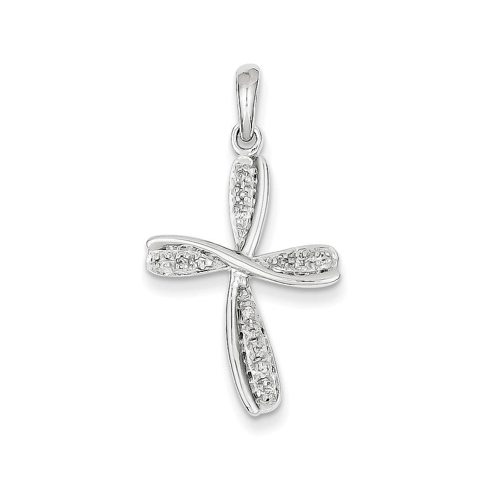 14k white gold real diamond cross pendant xp2446a