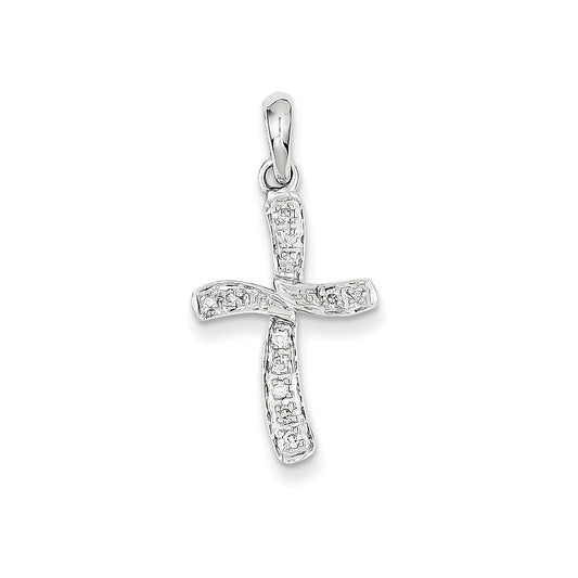 14k white gold real diamond cross pendant xp2456a