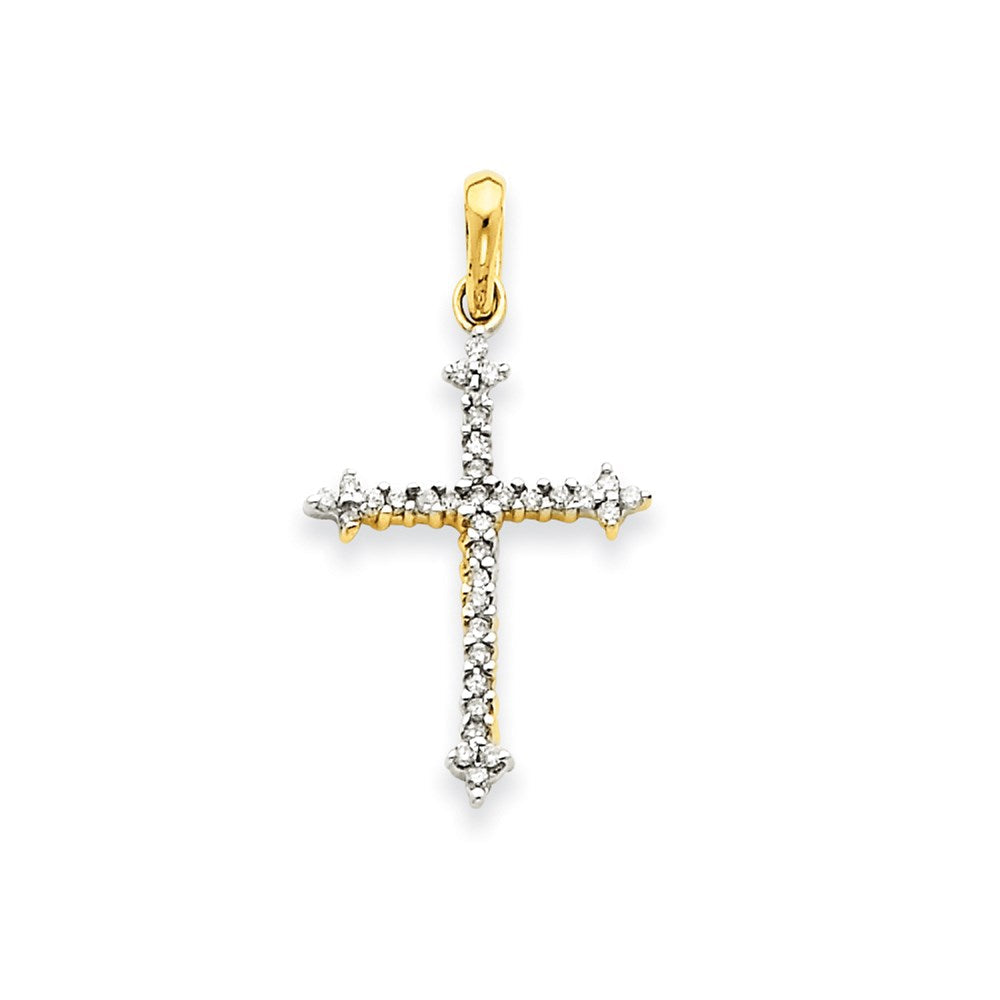 14k yellow gold real diamond cross pendant xp2461a