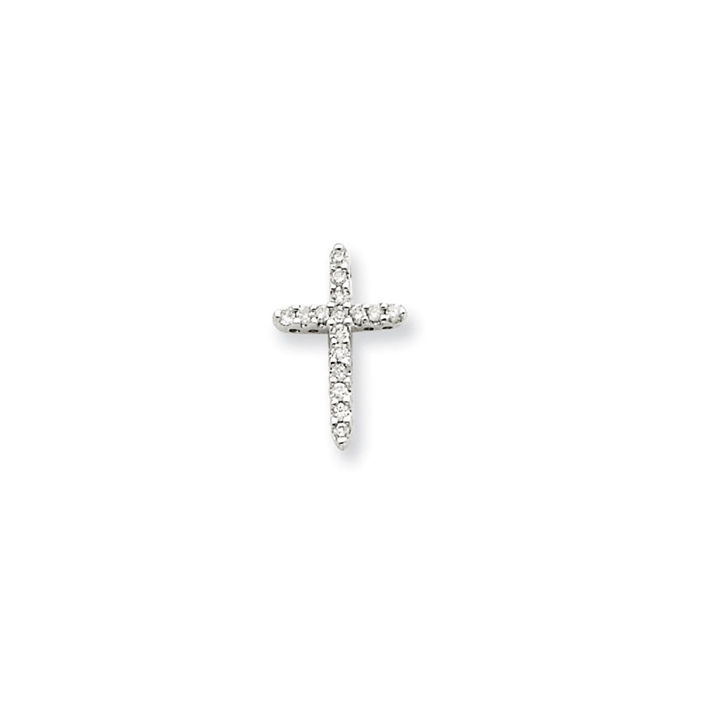 14k white gold real diamond cross pendant xp2503aa