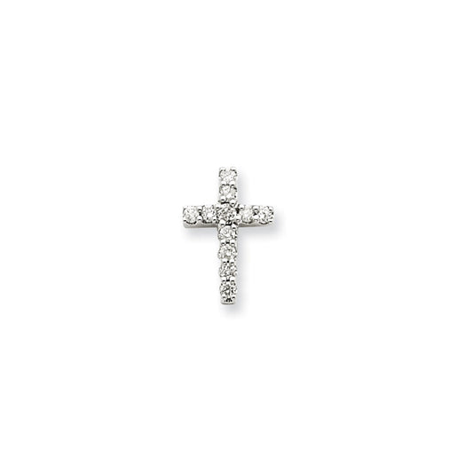 14k white gold real diamond cross pendant xp2505aa