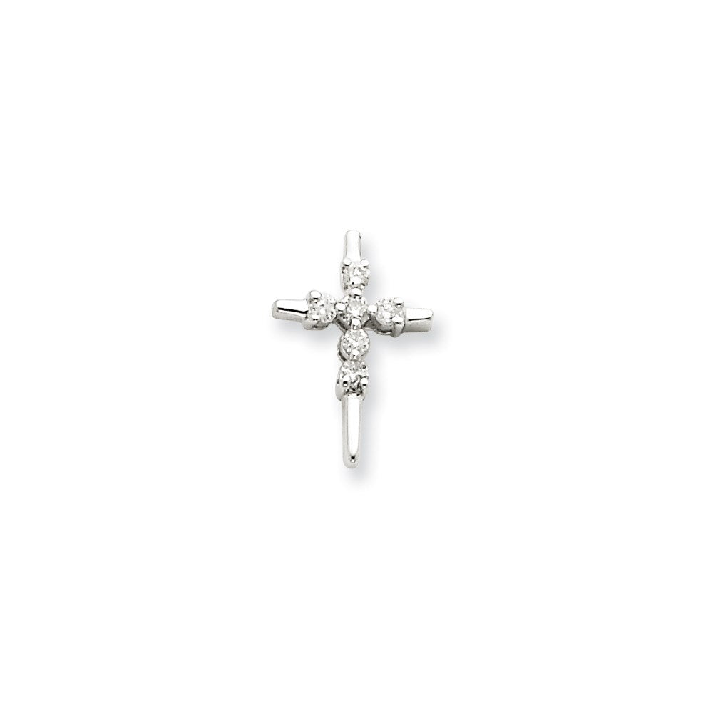 14k white gold real diamond cross pendant xp2506aa