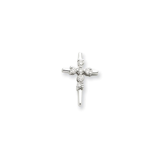 14k white gold real diamond cross pendant xp2506aa