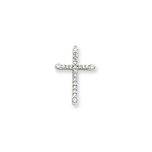 14k white gold real diamond cross pendant xp2507aa