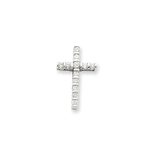14k white gold real diamond cross pendant xp2512aa