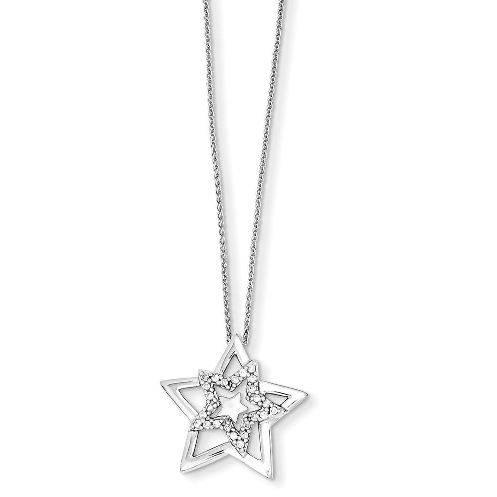 14k white gold real diamond simply starz pendant with 18 chain xp2732aa