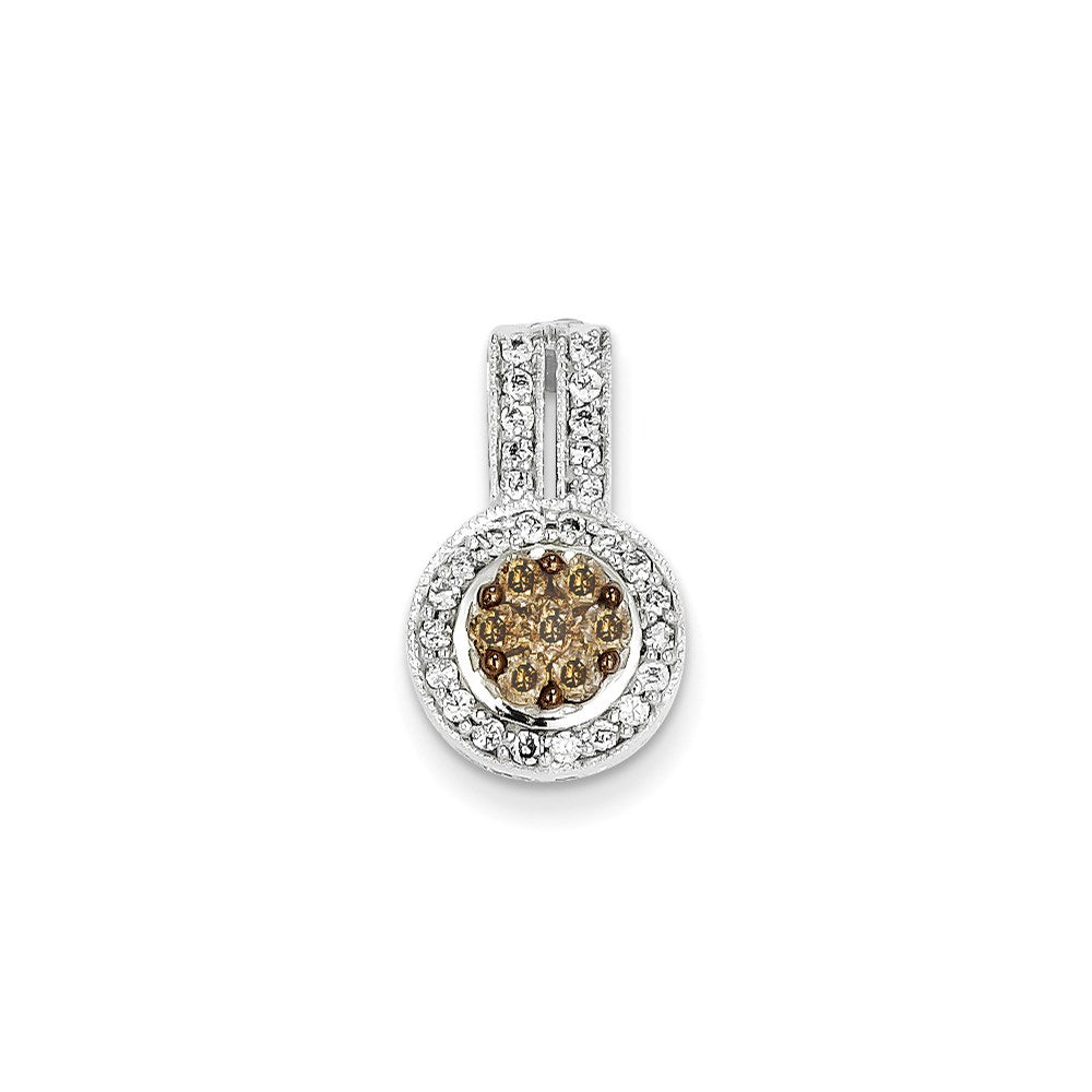 14k yellow gold rhodium champagne white real diamond chain slide xp2880aa