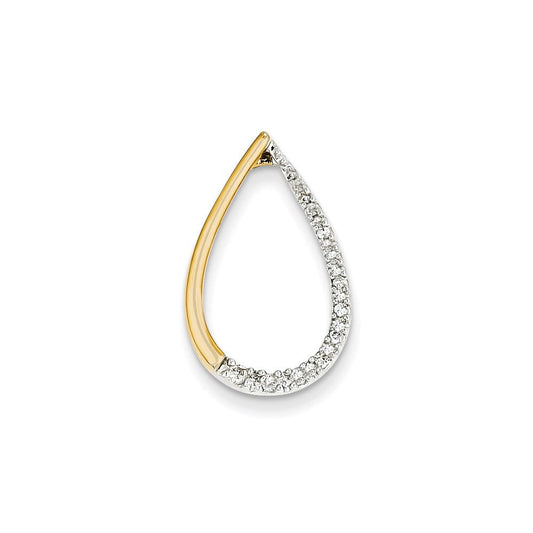 14k yellow gold real diamond teardrop pendant xp2984aa