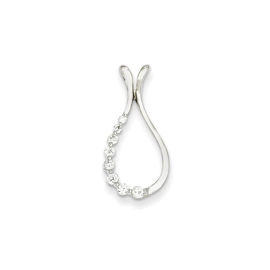 14k white gold real diamond teardrop pendant xp3008aa