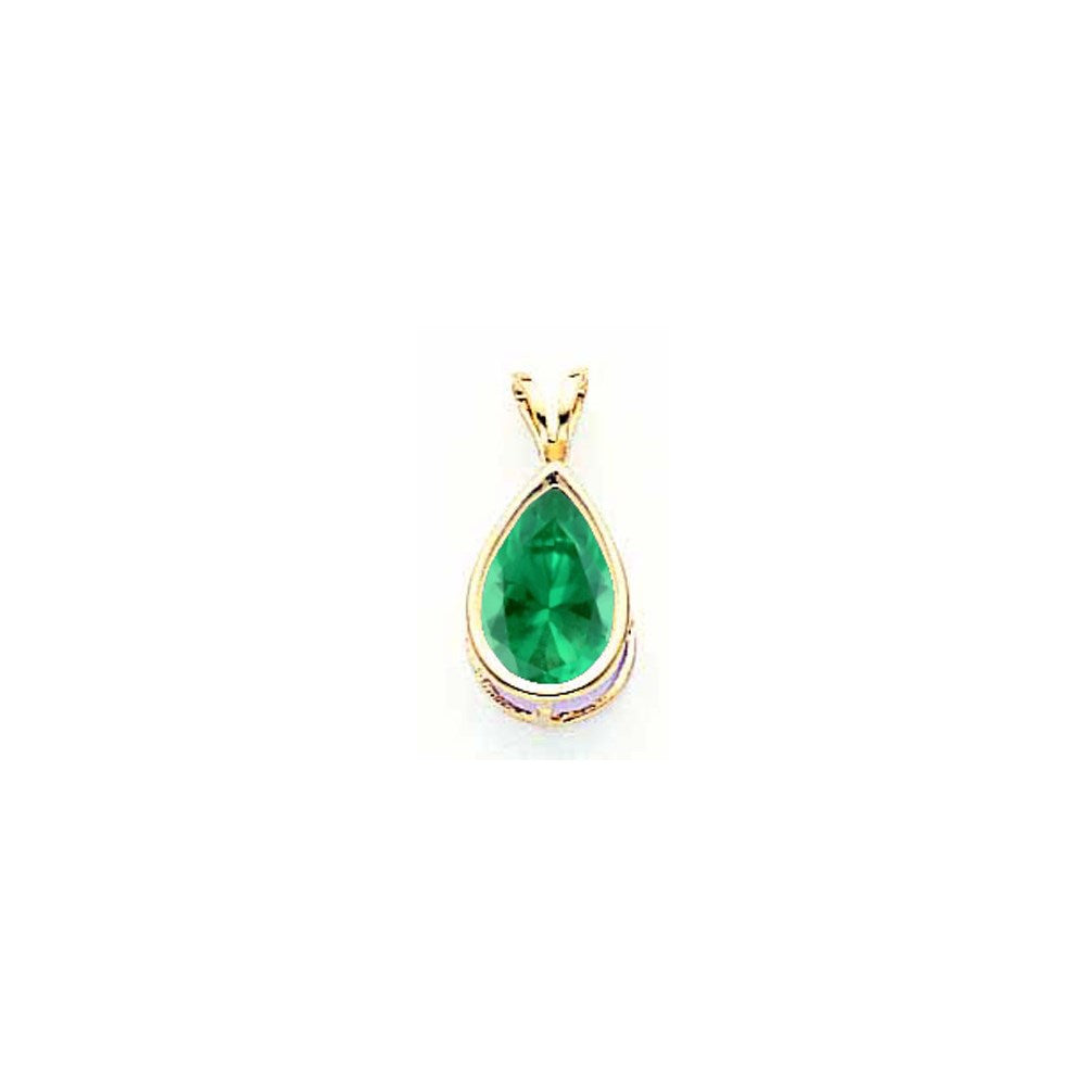 14k yellow gold 10x7mm pear mount st helens bezel pendant xp307ms