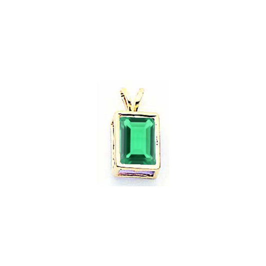 14k yellow gold 8x6mm emerald cut mount st helens bezel pendant xp315ms