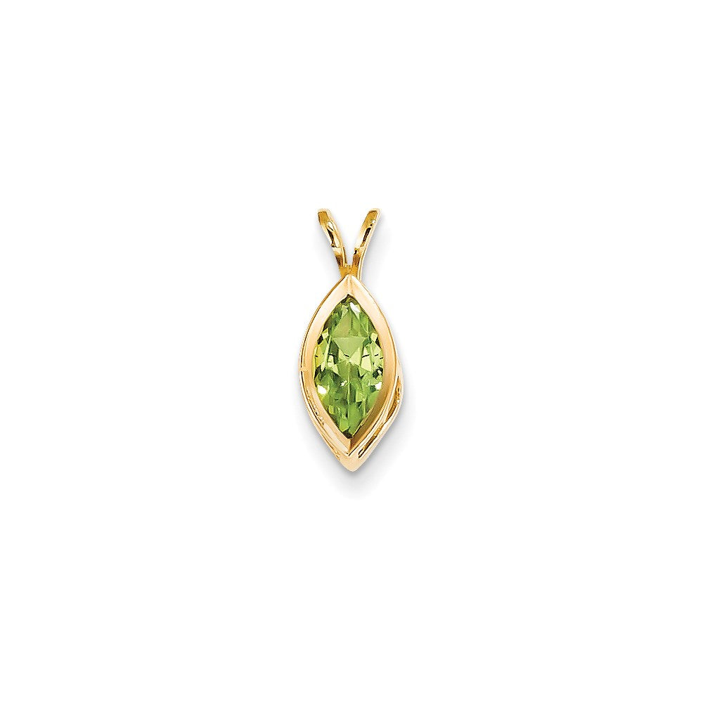 14k yellow gold peridot real diamond bezel pendant xp318pe