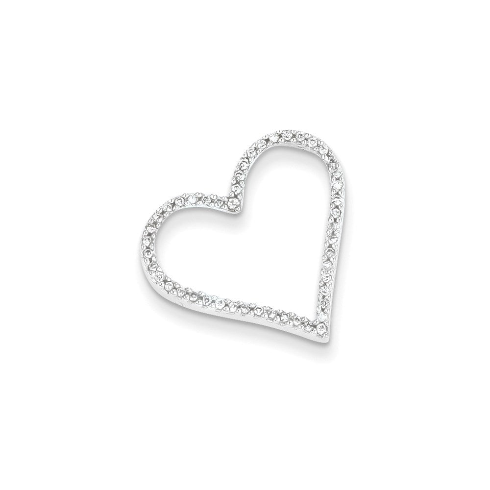 14k white gold real diamond heart slide xp3197aa