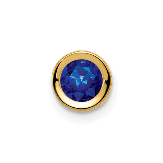 14k yellow gold 5mm sapphire bezel pendant xp320s