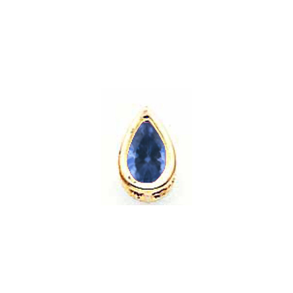 14k yellow gold 6x4mm pear sapphire bezel pendant xp323s
